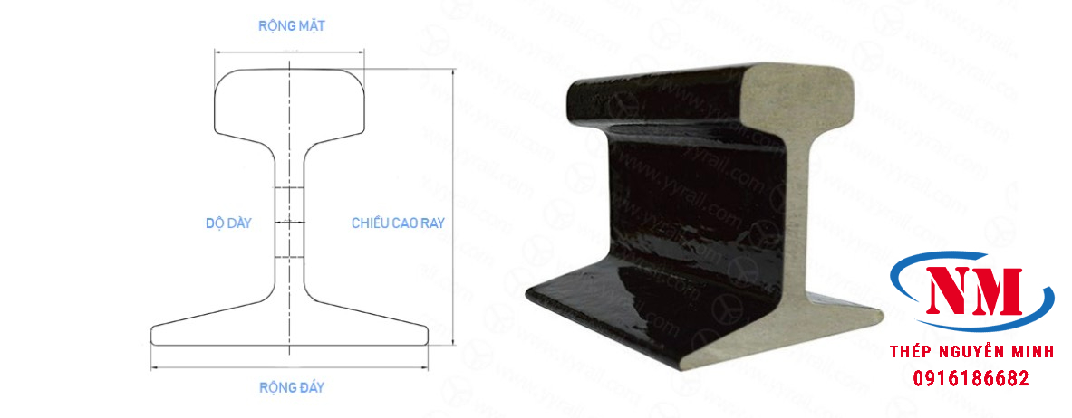thép ray p12/ ray tàu p12 - sắt thép nguyễn minh